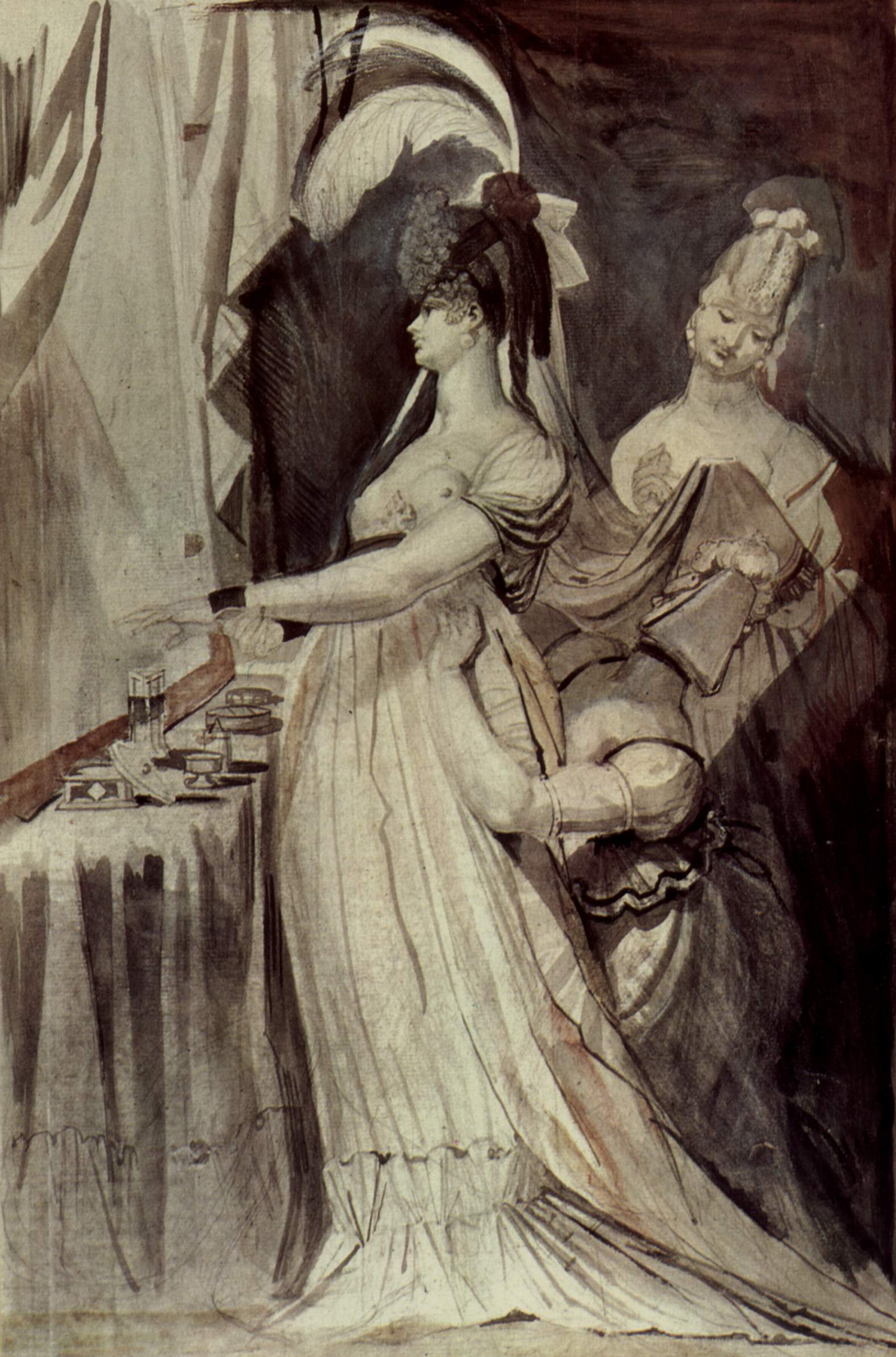 Lady at dressing table